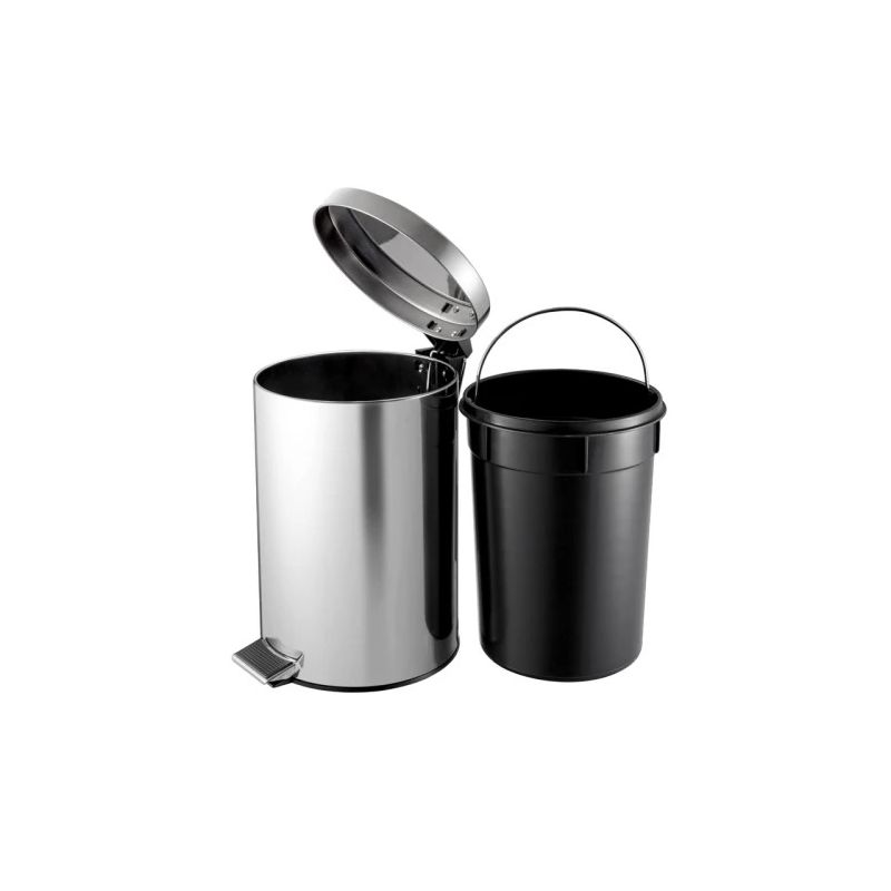Poubelle de sanitaires à pédale en inox Poubelle de sanitaires à pédale en inox