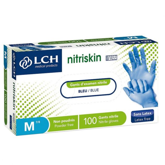 Gants Jetables En Nitrile Sans Latex – Lot De 100 – Bleu – Tailles XS à XXL – Pour Médical, Nettoyage, Restauration