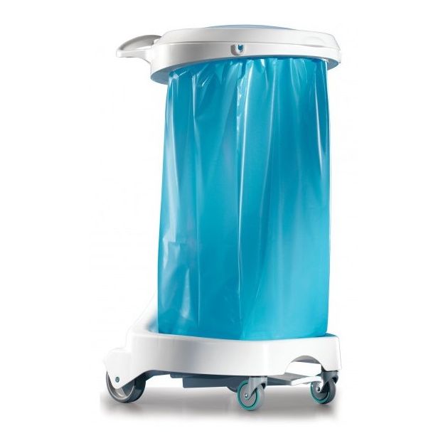 Support-sacs poubelle mobile 110 L blanc professionnel
