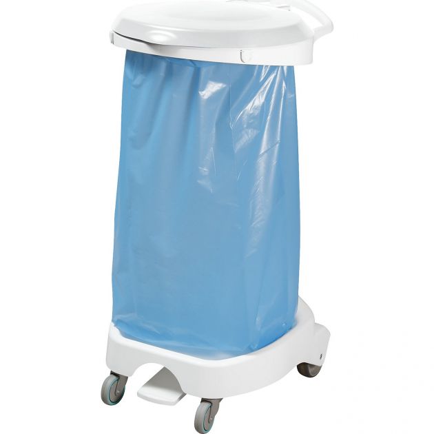 Support sac poubelle 110 litres mobile + couvercle - Mottez B077C