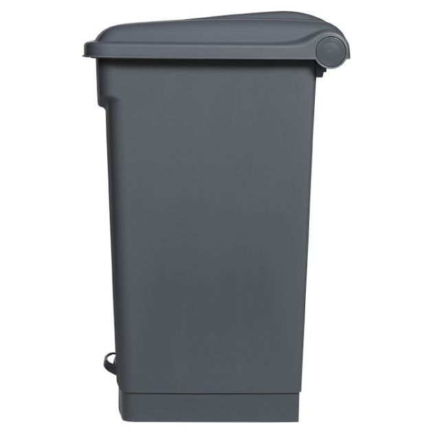 Poubelle à pédale mobile alimentaire plastique gris