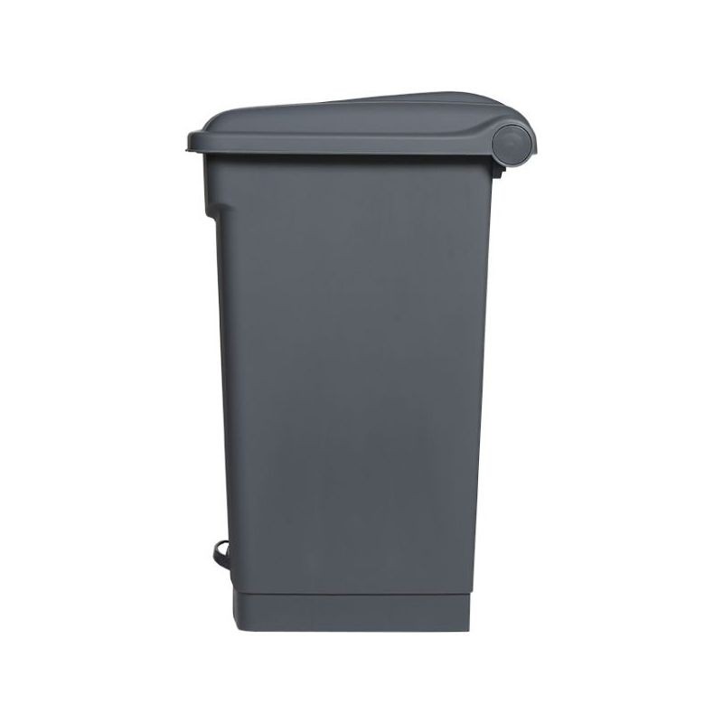 Poubelle à pédale mobile alimentaire plastique gris