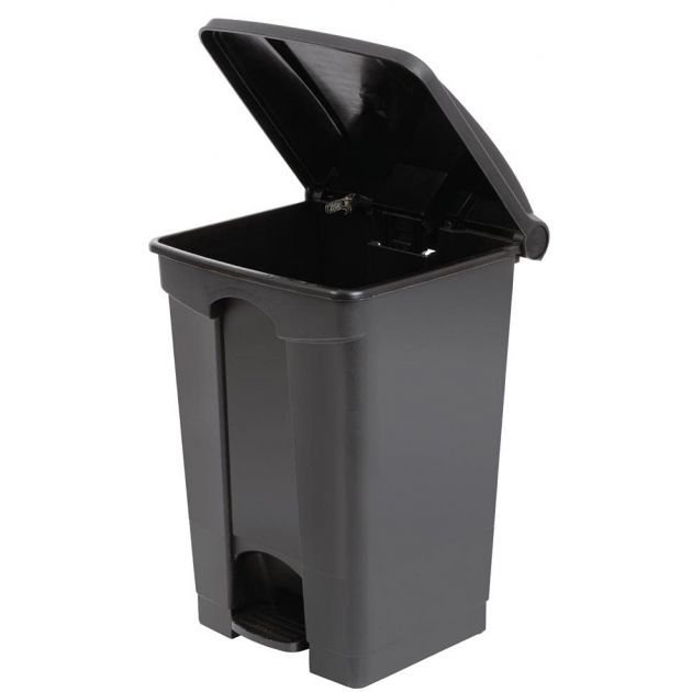 Poubelle à pédale mobile alimentaire plastique gris