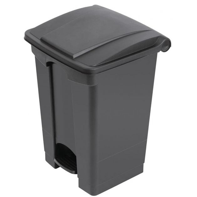 Poubelle à pédale mobile alimentaire plastique gris