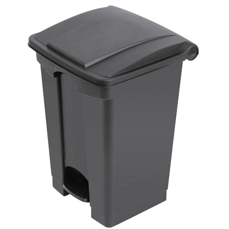 Poubelle à pédale mobile alimentaire plastique gris