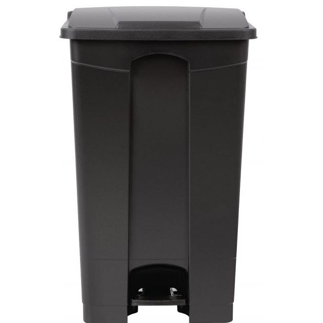 Poubelle à pédale mobile alimentaire plastique gris