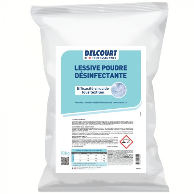 Lessive désinfectante professionnelle poudre 10 kg