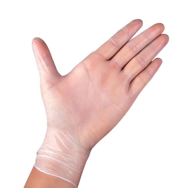 Gants en vinyle jetables - Transparent - Moyen - Boîte de 100