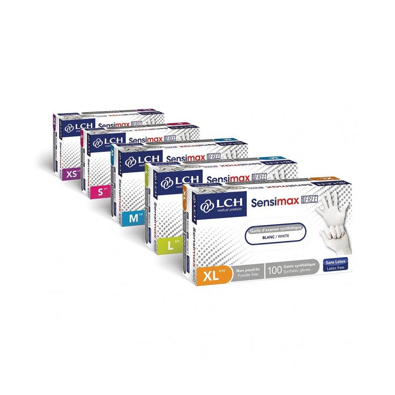 Gant d'examen sans latex non poudré Sensimax free LCH - boîte de 100