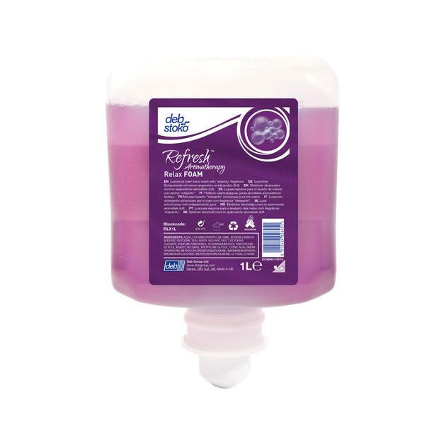 6 cartouches de savon mousse parfumé Deb 1L