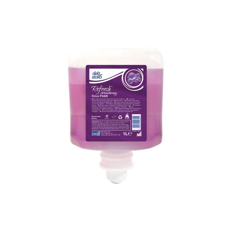 6 cartouches de savon mousse parfumé Deb 1L