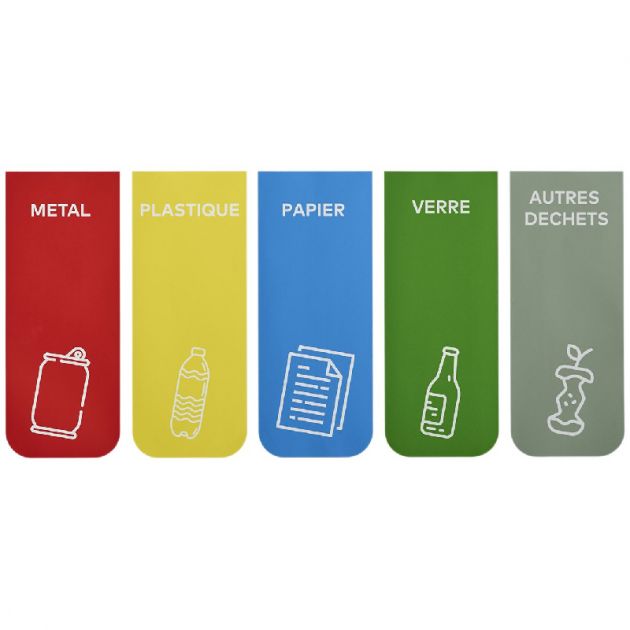 Poubelle de tri sélectif 2 bacs en métal blanc Tribu Poubelle de tri sélectif 2 bacs en métal blanc Tribu