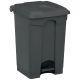Poubelle à pédale mobile alimentaire plastique gris