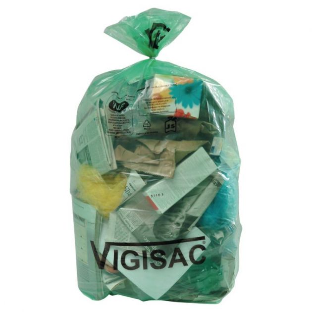 Sac poubelle Vigipirate vert 110 L x 200