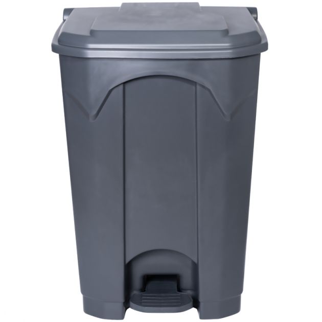 Poubelle grise couvercle gris HACCP Delcourt