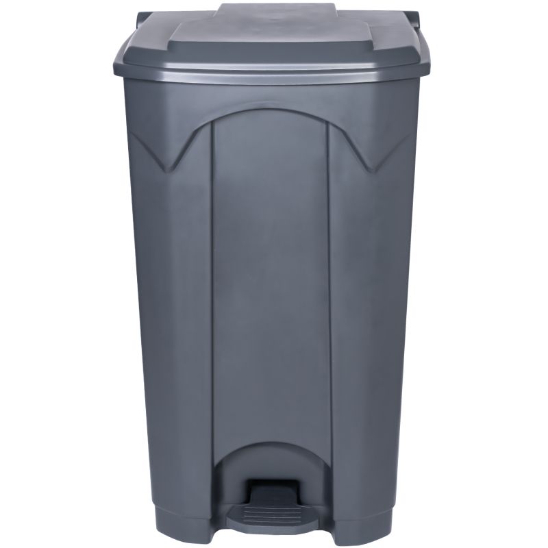 Poubelle grise à pédale couvercle gris Delcourt 