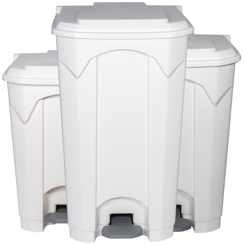 Poubelle blanche à pédale couvercle blanc HACCP Delcourt Poubelle blanche à pédale couvercle blanc HACCP Delcourt