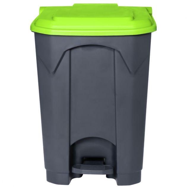 Poubelle grise couvercle vert HACCP Poubelle grise couvercle vert HACCP