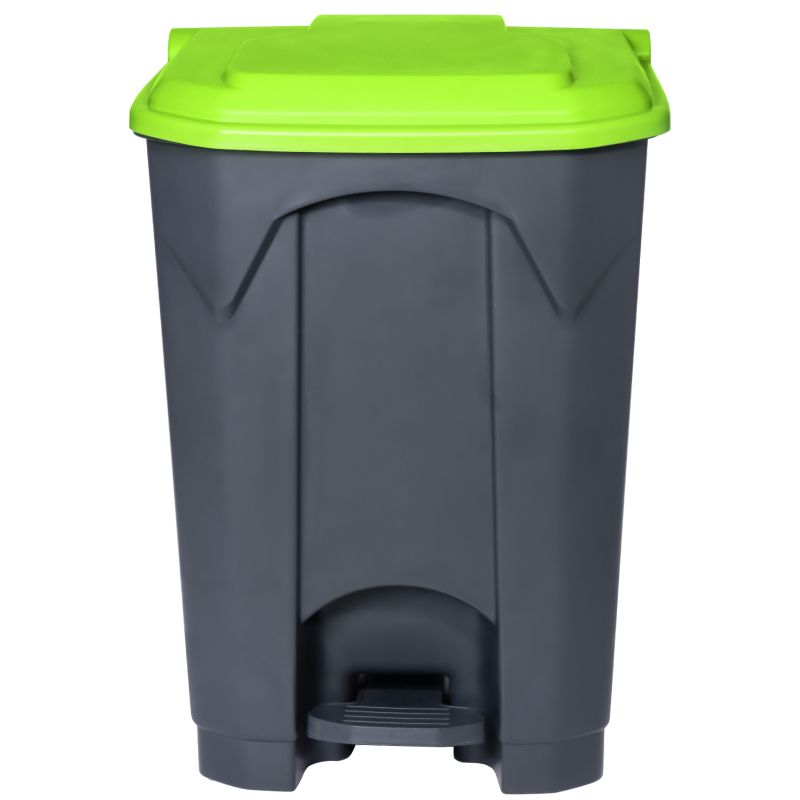 Poubelle grise couvercle vert HACCP Poubelle grise couvercle vert HACCP