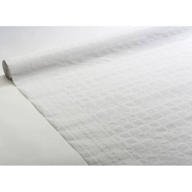 Rouleau nappe papier blanc damassé 1,18 largeur x 50 longueur 