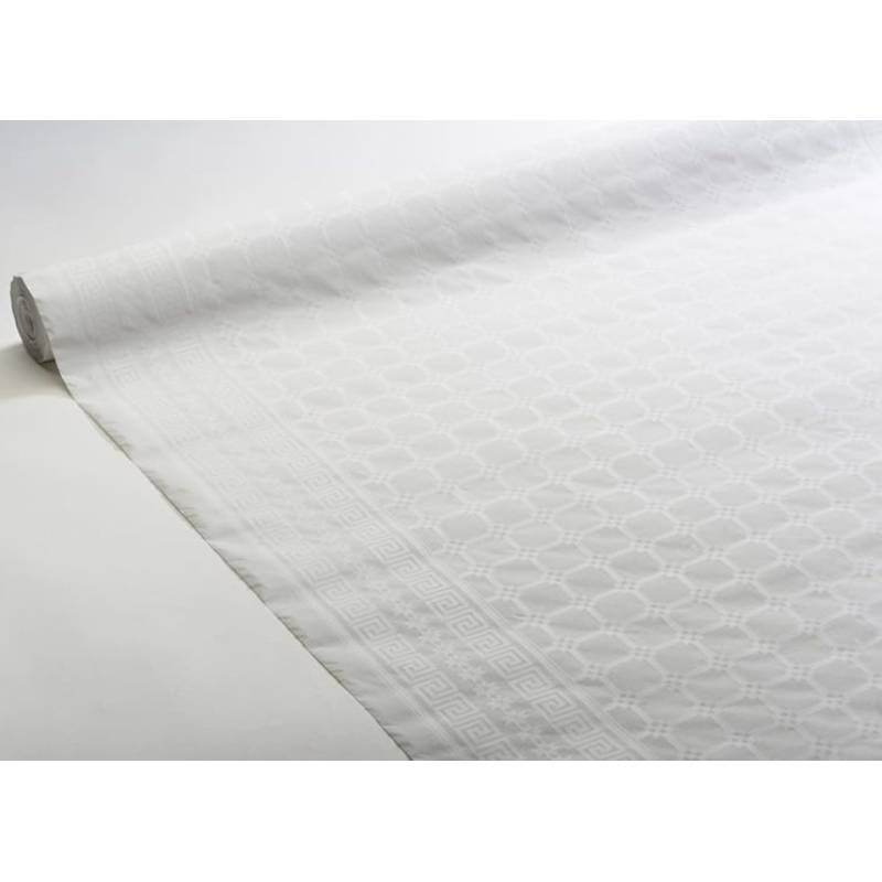 Rouleau nappe papier blanc damassé 1,18 largeur x 50 longueur 