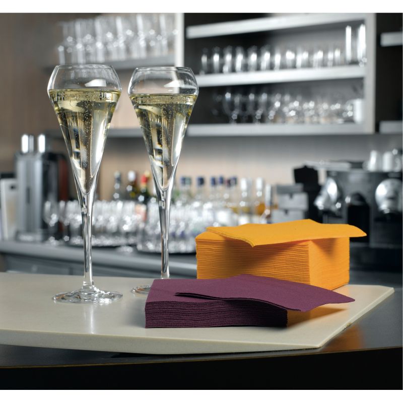 900 Serviettes cocktail ouate micro gaufrée 25 x 25 cm (16g)