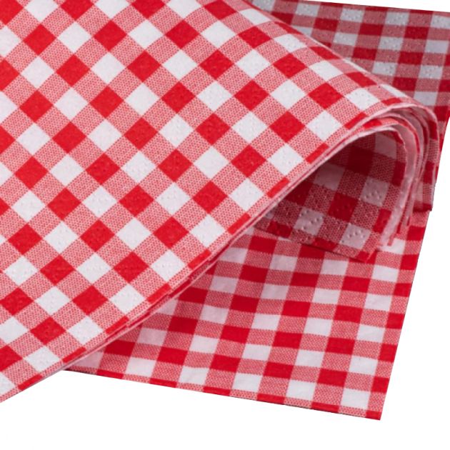 Serviettes papier vichy 40 x 40 cm 3 plis - Lot de 50