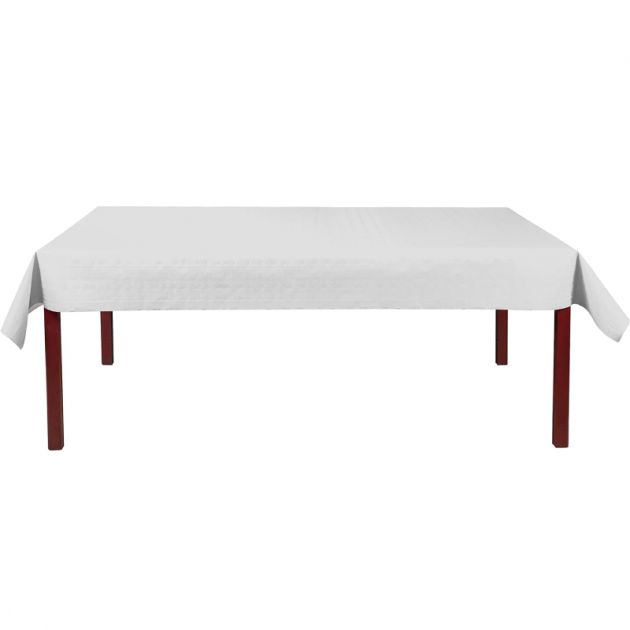 Nappe papier damassé blanc 1,18 x 25 m sur table