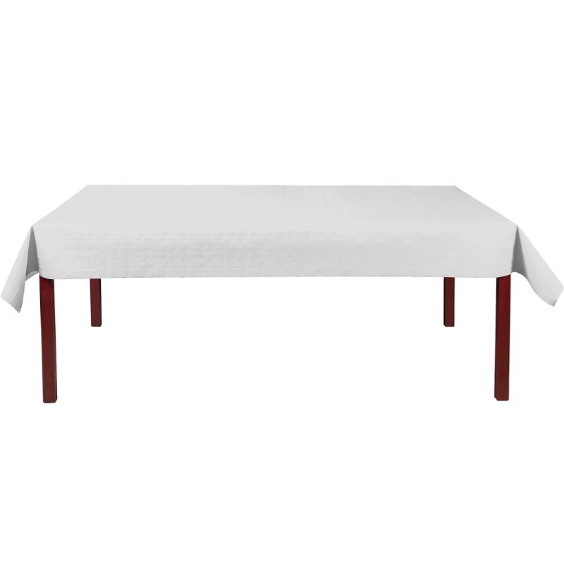 Nappe papier damassé blanc 1,18 x 25 m sur table