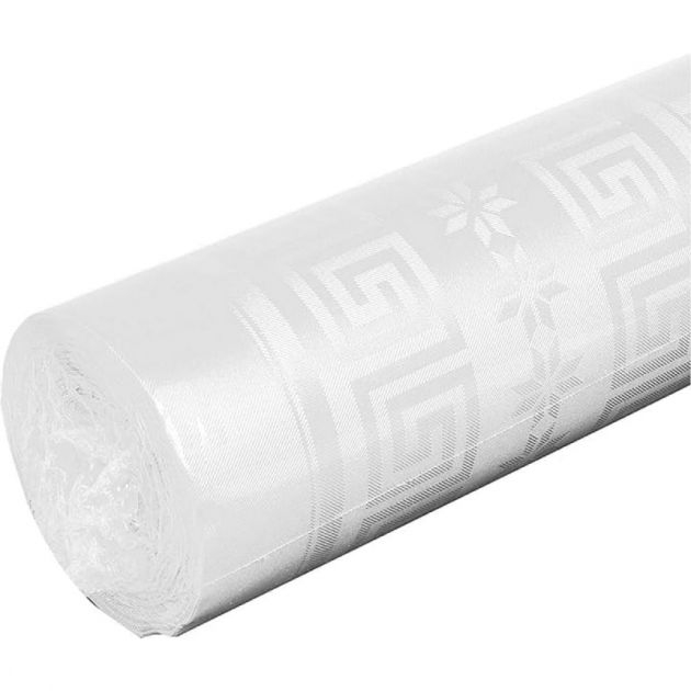 Rouleau de nappe en papier damassé Blanche