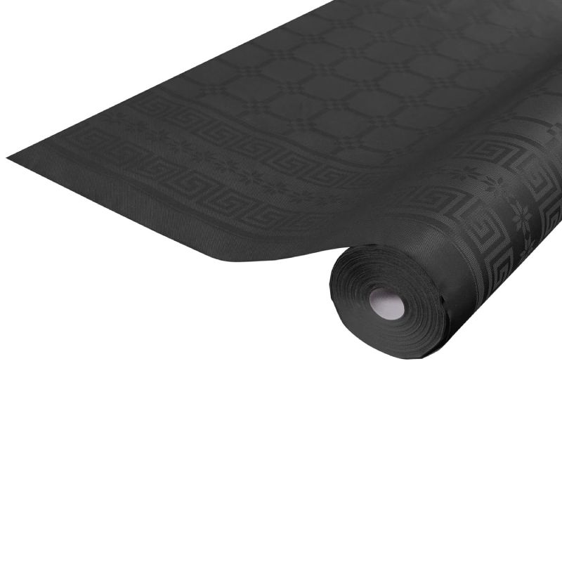 Rouleau nappe noire papier damassé 1,18 x 25 m Noir