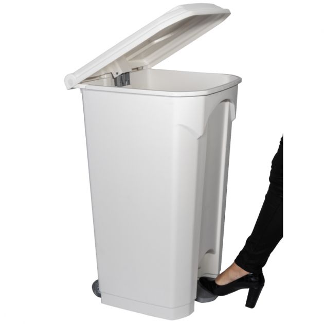 Poubelle à pédale - couvercle blanc - Delcourt Poubelle à pédale - couvercle blanc - Delcourt