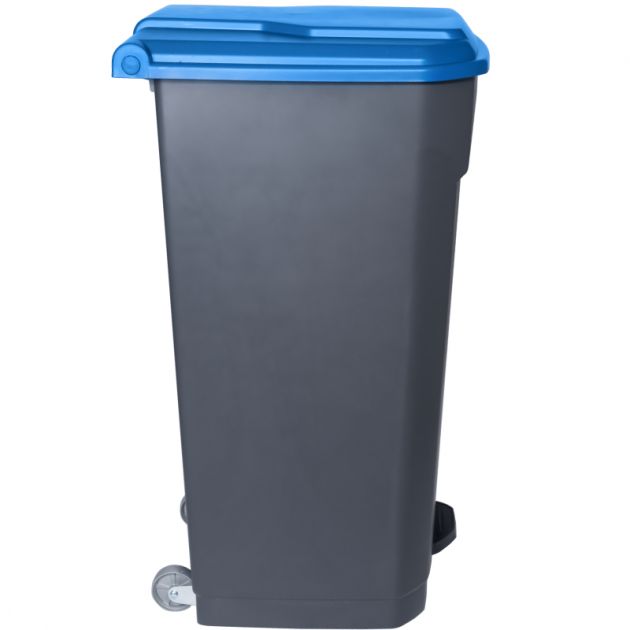 Poubelle de tri grise - couvercle bleu - Delcourt
