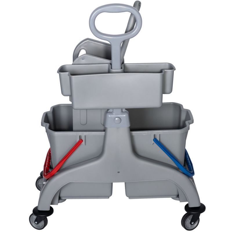 Chariot de nettoyage Poly II, 2 seaux de 4 L, 2 seaux de 15 L, presse à  mâchoires et porte-balai acheter à prix avantageux