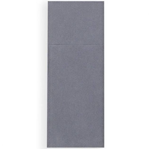 50 serviettes pochette couverts gris anthracite