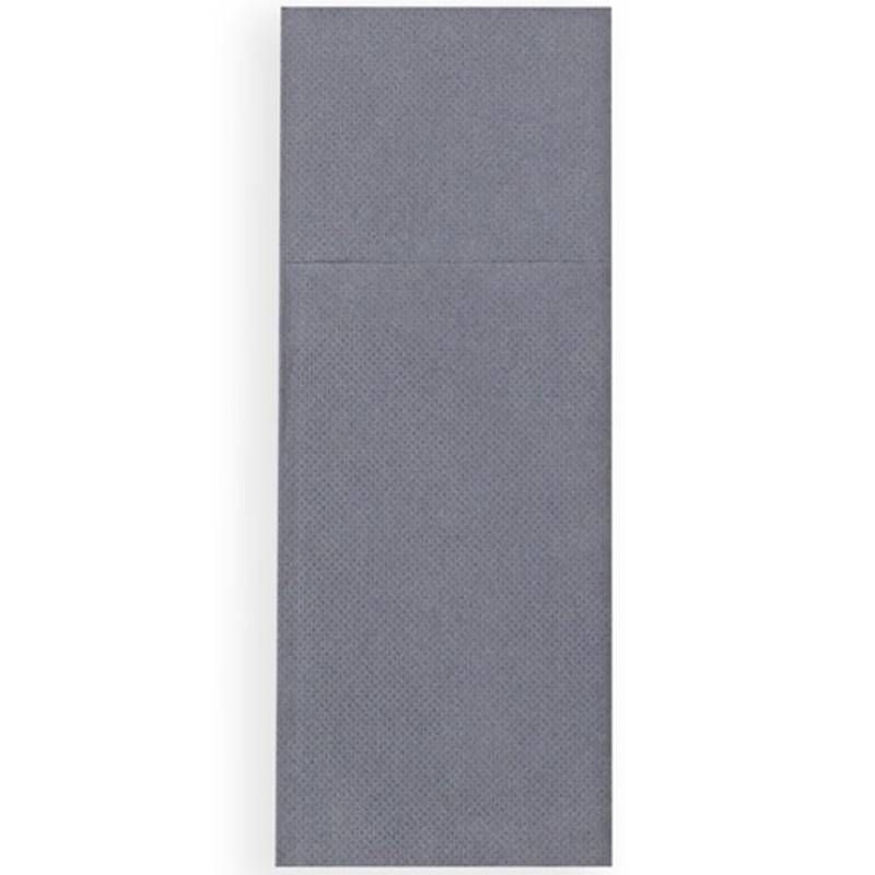 50 serviettes pochette couverts gris anthracite