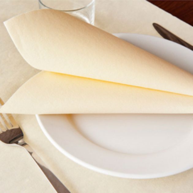 Serviettes intissées 40 x 40 cm Plié Beige