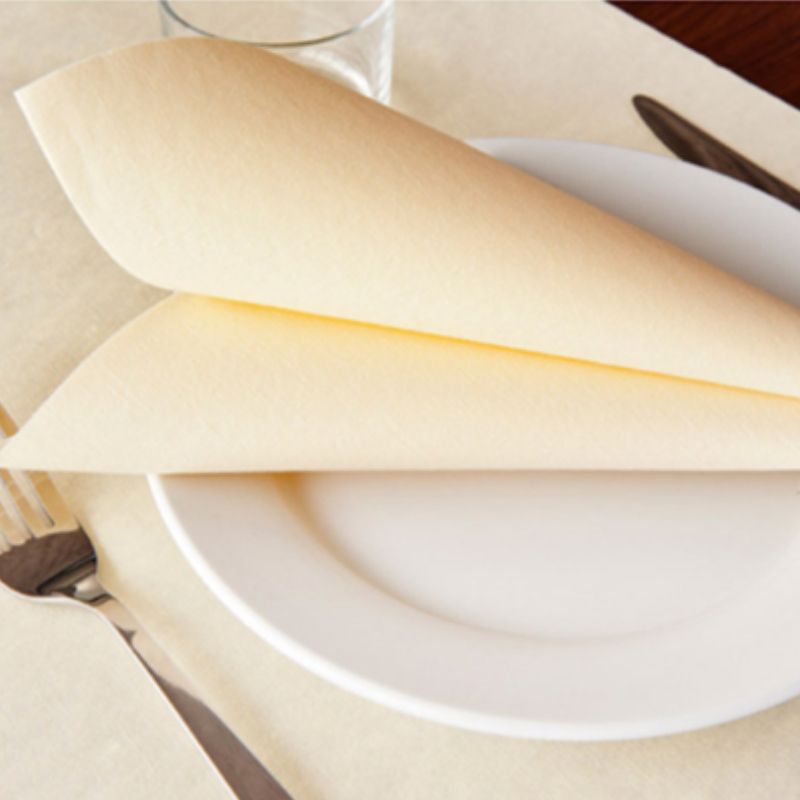 Serviettes intissées 40 x 40 cm Plié Beige