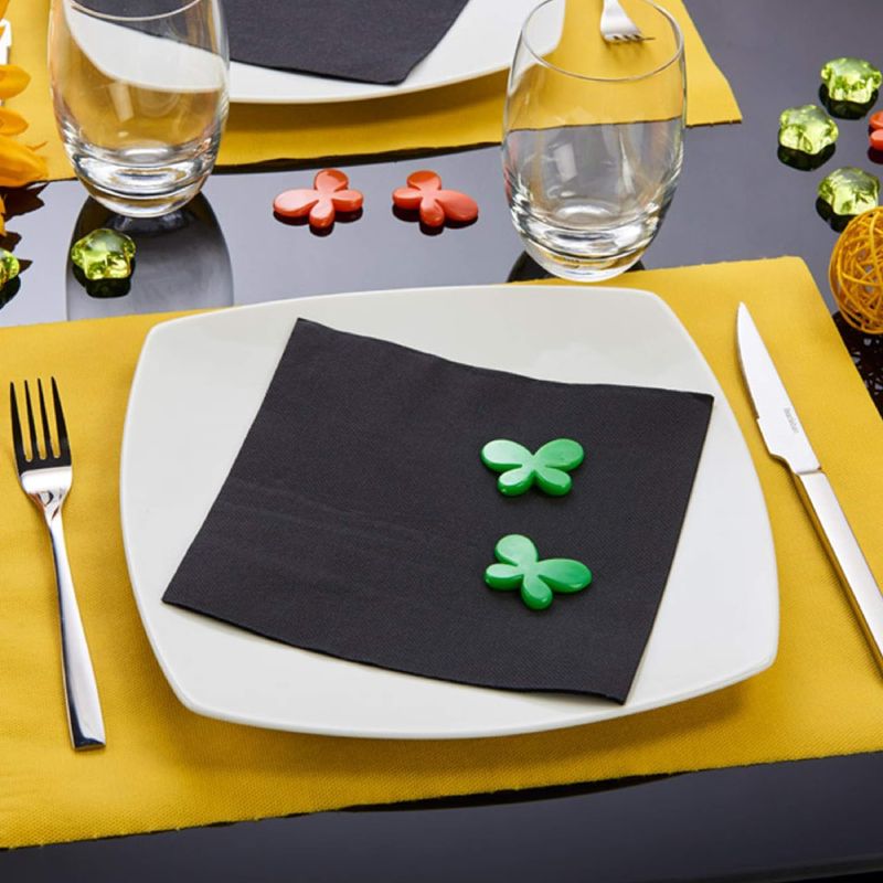 Set De 40 Serviettes En Papier 2 Plis - 38x38 Cm - Couleur Or - Pour Table, Repas, événements - Absorption Efficace