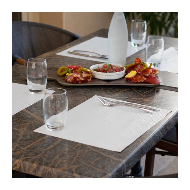 Sets table papier gaufré extra blanc bords droits 30 x 40 cm - Lot de 1000 