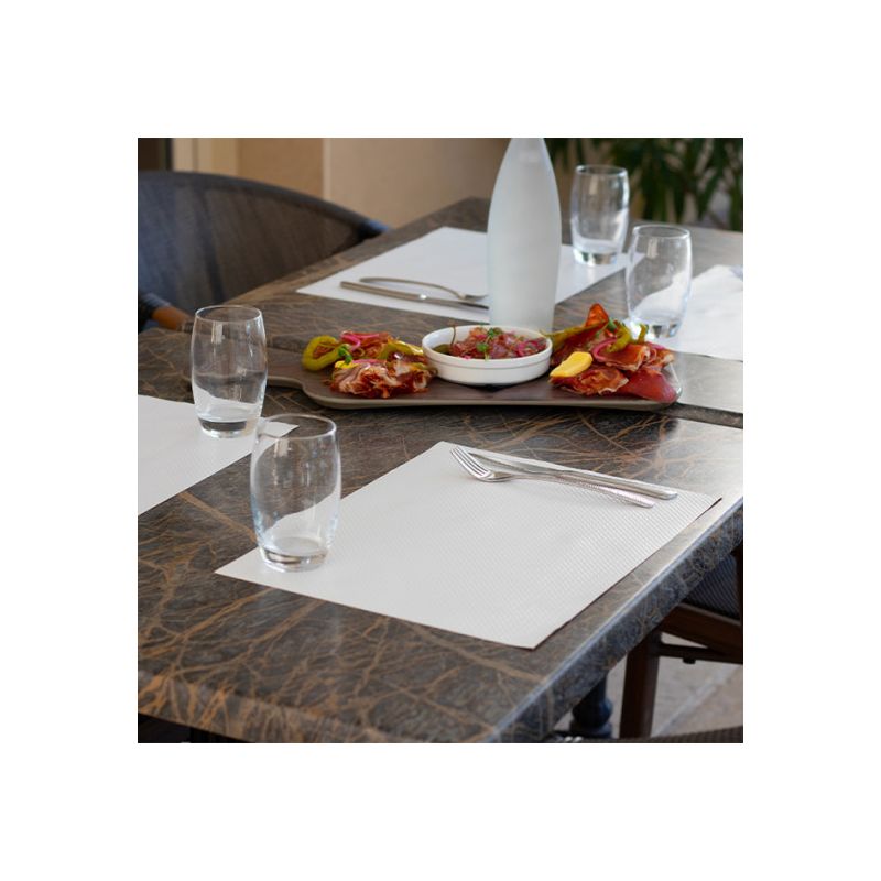 Sets table papier gaufré extra blanc bords droits 30 x 40 cm - Lot de 1000 