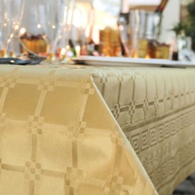 Rouleau nappe papier damassé 25m Doré