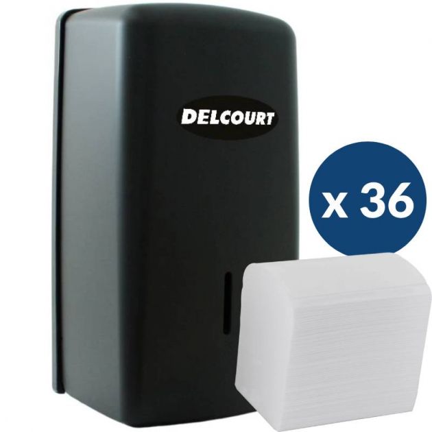 Distributeur papier feuille à feuille wc Delcourt 