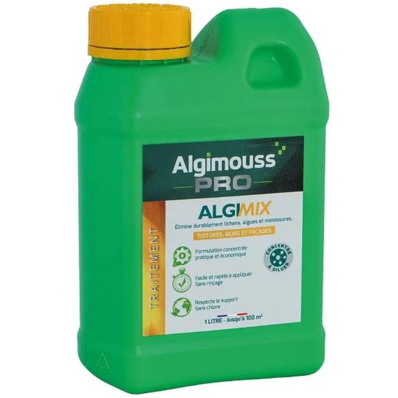 Traitement antimousse toiture façade concentré Algimix 1L Traitement antimousse toiture façade concentré Algimix 1L