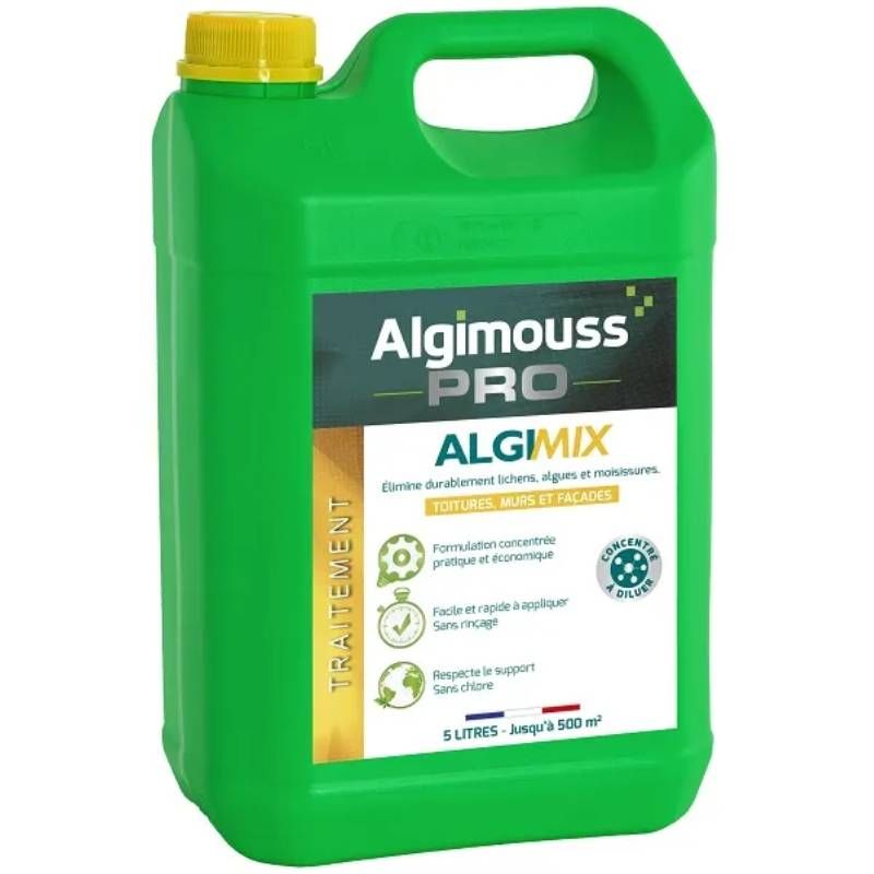 Traitement antimousse toiture façade concentré Algimix 5L Traitement antimousse toiture façade concentré Algimix 5L