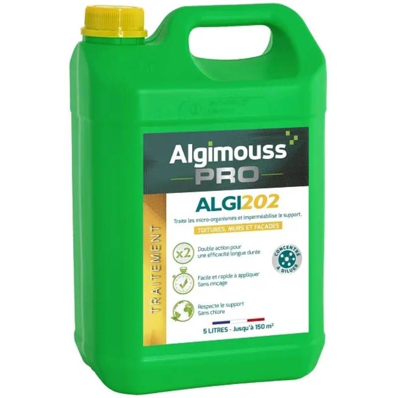 Traitement fongicide imperméabilisant toiture façade concentré Algi 202 Traitement fongicide imperméabilisant toiture façade concentré Algi 202
