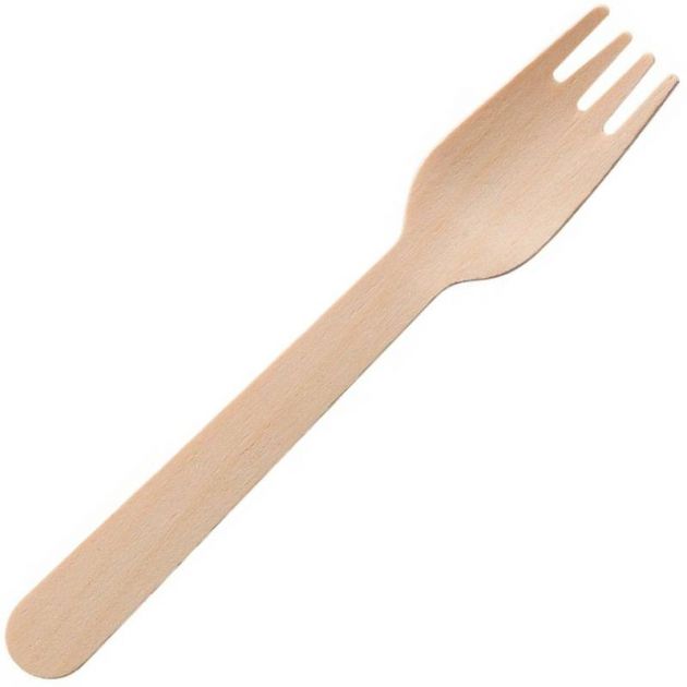 Fourchette biodégradable en bois naturel 16,5 cm - lot de 250 Fourchette biodégradable en bois naturel 16,5 cm - lot de 250