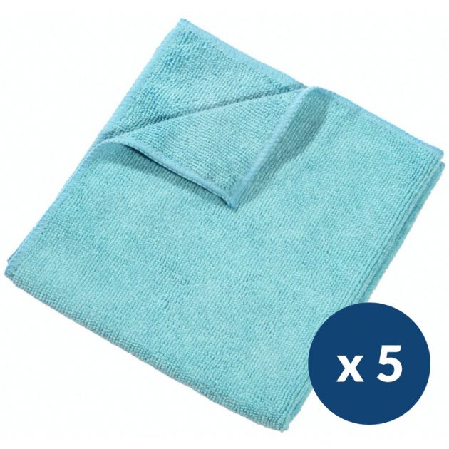 Lavettes tissées microfibre Bleue 40x40 cm Delcourt - lot de 5