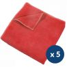 Lavettes tissées microfibre Rouge 40x40 cm Delcourt - lot de 5