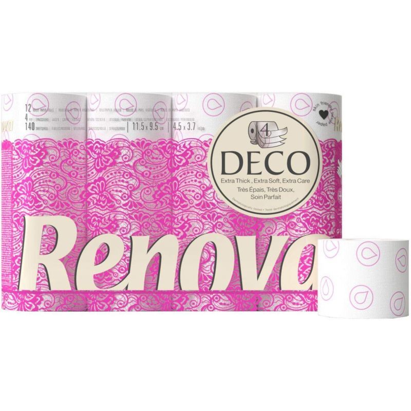 Papiers toilettes en rouleaux RENOVA 140 feuilles Carton de 12 rouleaux